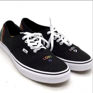 Vans Black Sneakers with Rainbow Accents